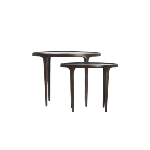 Kovové kulaté odkládací stolky v sadě 2 ks 33x70 cm Arica – Light & Living-image-1