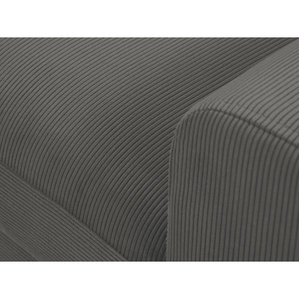 Tmavě šedá manšestrová rozkládací rohová pohovka Micadoni Home Moghan, levý roh-image-1