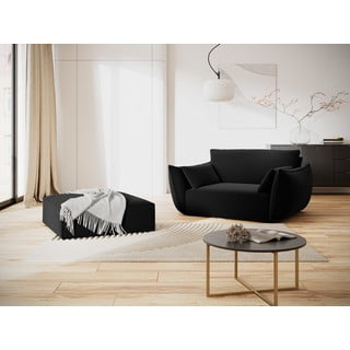 Černá sametová podnožka Vanda – Mazzini Sofas