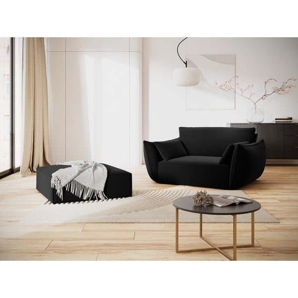 Černé sametové křeslo Vanda – Mazzini Sofas-image-1