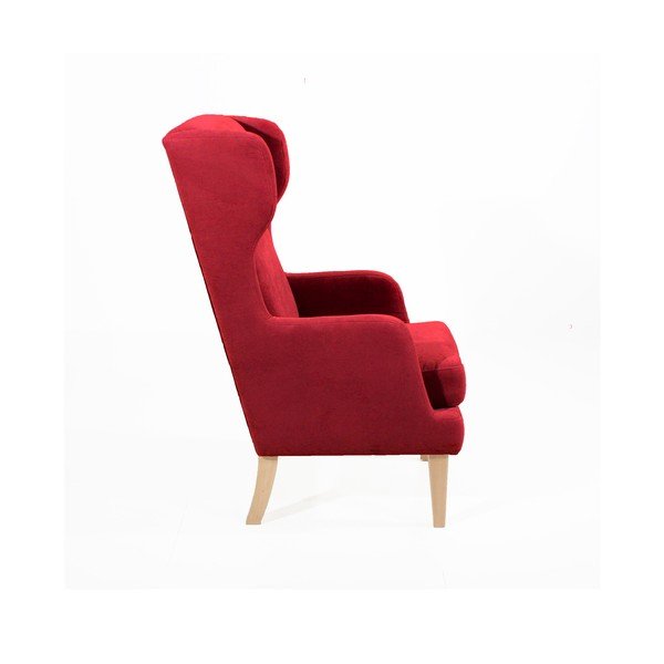 Červené křeslo ušák Max Winzer Bennet Suede-image-2