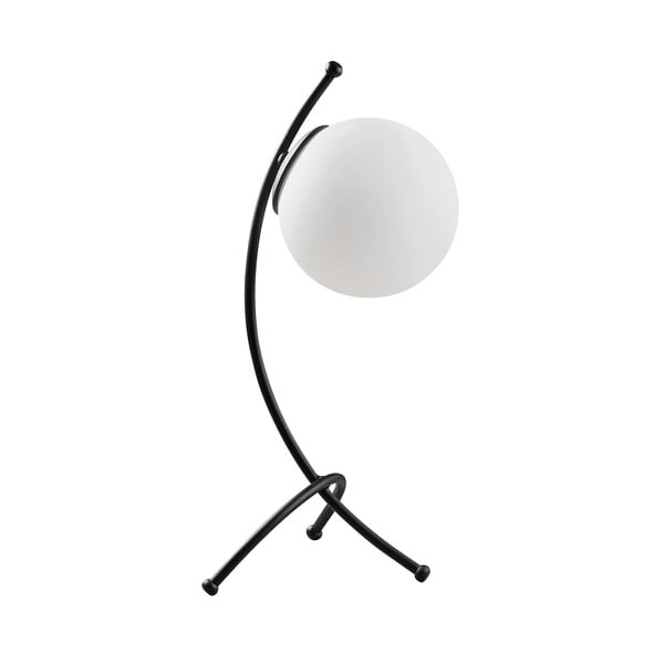 Černobílá stolní lampa se skleněným stínidlem (výška 43 cm) Yay – Opviq lights