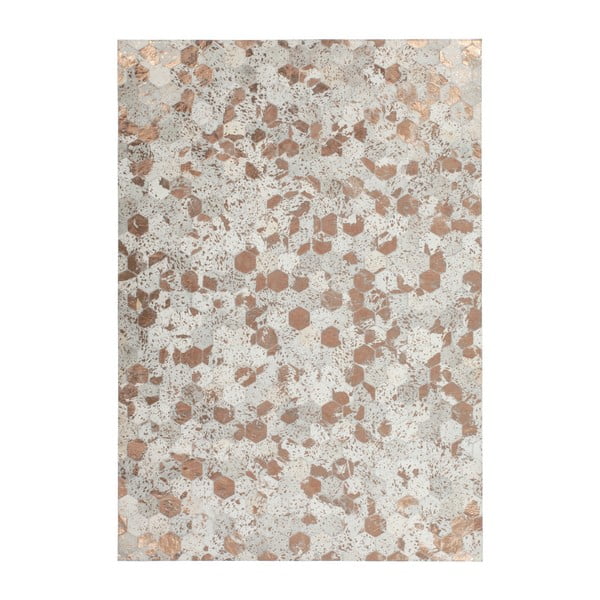 Krémový kožený koberec Daz, 160x230cm