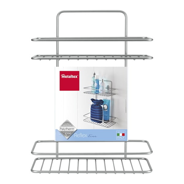 Nástěnná rohová koupelnová polička s dvěmi patry Metaltex Ref-image-2