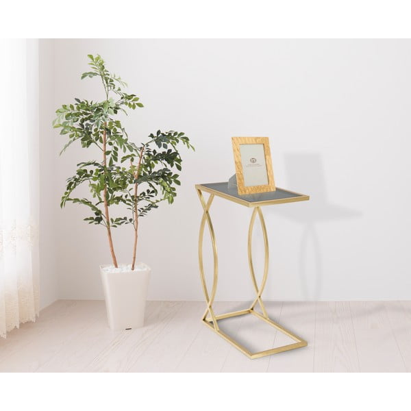 Odkládací stolek se skleněnou deskou 25.5x45.5 cm Glam – Mauro Ferretti-image-2