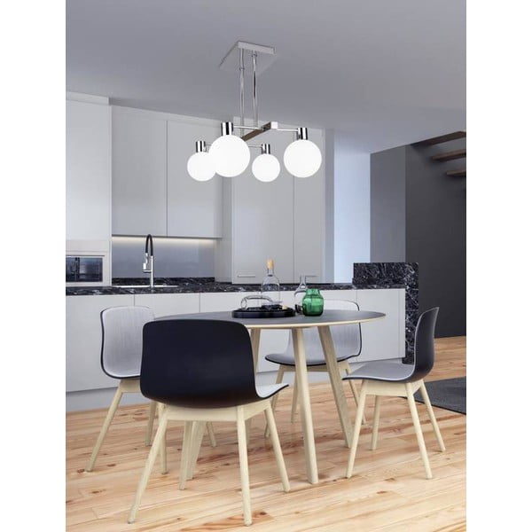 Závěsné svítidlo ve stříbrné barvě se skleněným stínidlem 38x35 cm Maldus – Candellux Lighting-image-1