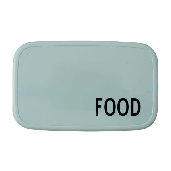 Světle zelený obědový box Design Letters FOOD, 18 x 11 cm