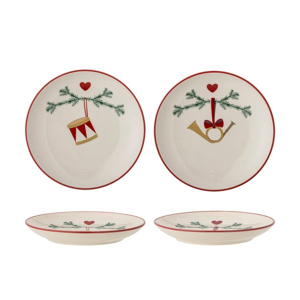 Krémové dezertní  talíře s vánočním motivem z kameniny v sadě 2 ks ø 16 cm Yule – Bloomingville-image-4