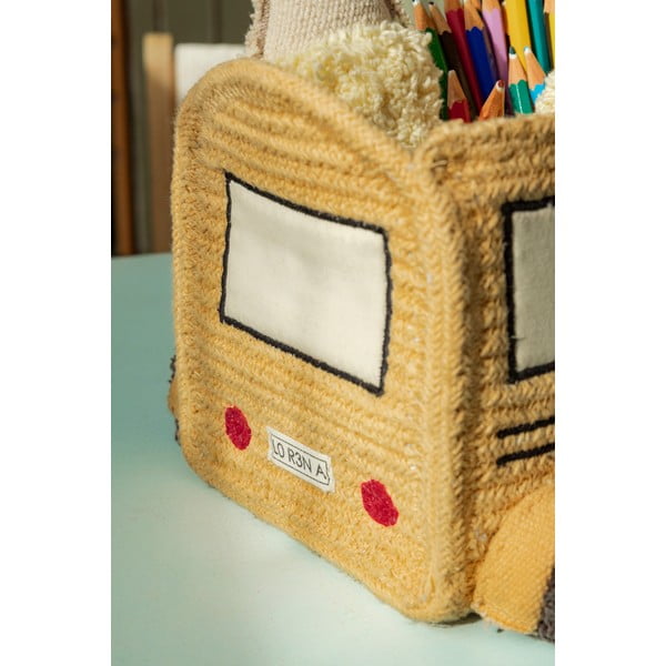 Okrově žlutý látkový dětský koš na hračky 22x19x15 cm School Bus – Lorena Canals-image-4