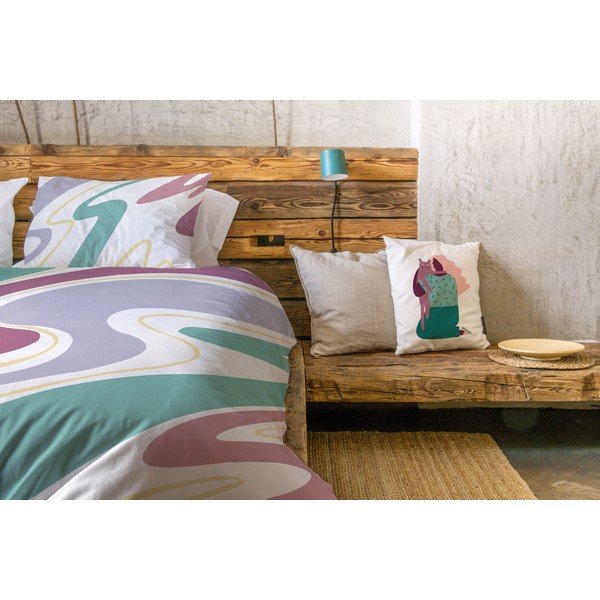 Bílo-modré povlečení na jednolůžko z bavlněného saténu 140x200 cm Student Collection – Butter Kings-image-1