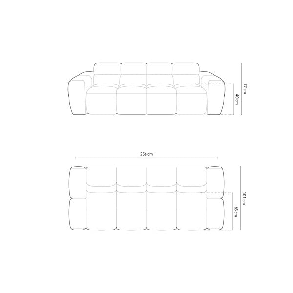 Šedá pohovka 256 cm Lisa – Micadoni Home-image-4