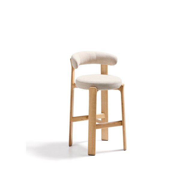 Béžová/ve světle přírodní barvě barová židle z jasanového dřeva (výška sedáku 75 cm) Granite – Kave Home