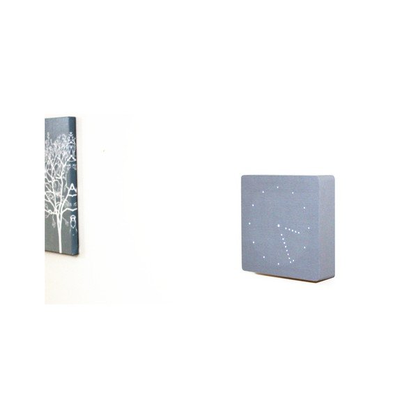 Šedý budík s bílým LED displejem Gingko Analogue Click Clock-image-3