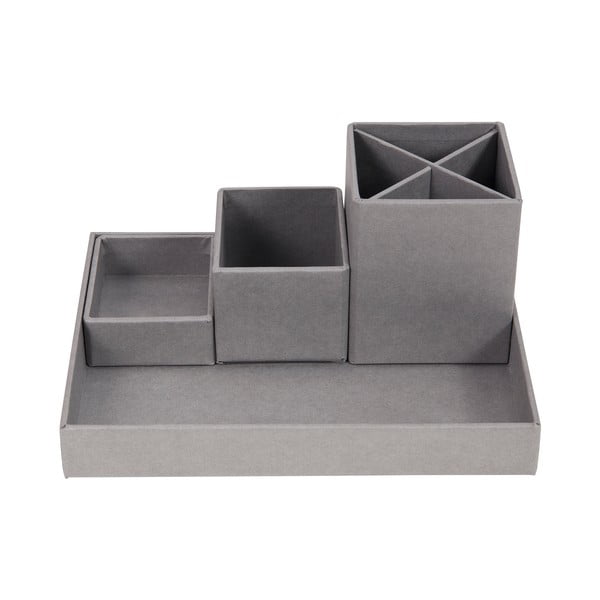 Šedý 4dílný stolní organizér na psací pomůcky Bigso Box of Sweden Lena-image-2