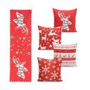 Sada 4 vánočních povlaků na polštář a běhounu na stůl Minimalist Cushion Covers Joy