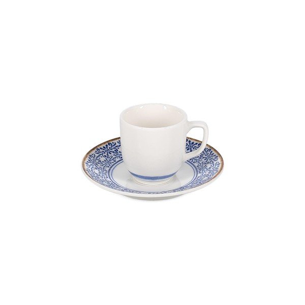 Bílý/modrý porcelánový šálek na cappuccino 200 ml Azul – BonBistro-image-3