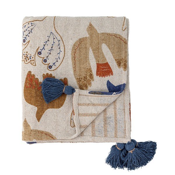 Hnědá deka z recyklované bavlny 130x160 cm Anniversary – Bloomingville-image-4