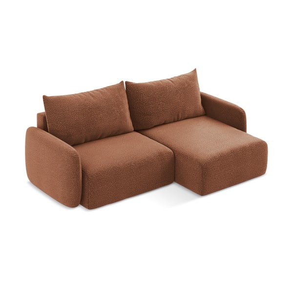 Rozkládací/s úložným prostorem rohová pohovka v cihlové barvě (pravý roh) Kalena – Makamii-image-3