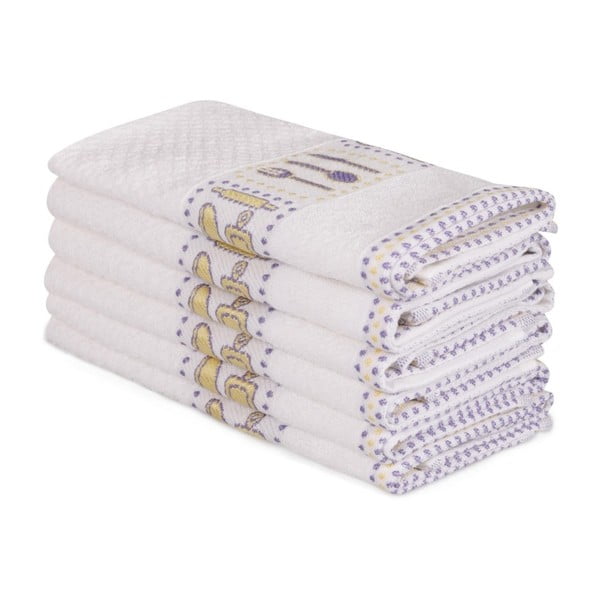 Sada 6 béžových bavlněných ručníků Beyaz Cantajo, 30 x 50 cm