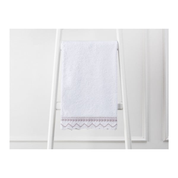 Bílý ručník z čisté bavlny, 50 x 76 cm