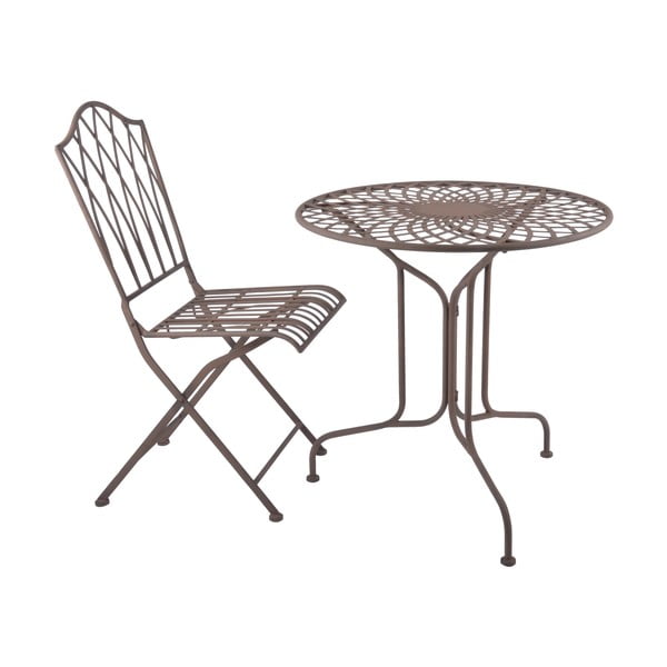 Hnědá kovová skládací zahradní židle – Esschert Design-image-3