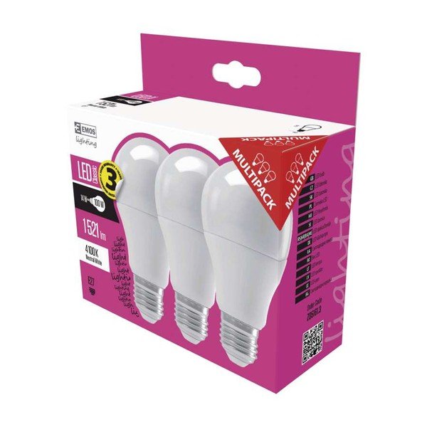 Neutrální LED žárovky v sadě 3 ks E27, 13,2 W, 230 V - EMOS-image-1