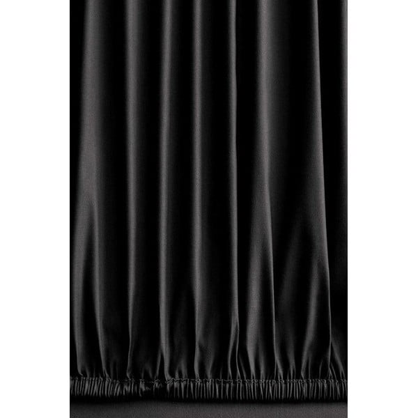 Černé povlečení na dvoulůžko/prodloužené z bavlny Renforcé s prostěradlem/4dílné 200x220 cm Damask – Mila Home-image-1