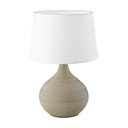 Bílo-hnědá stolní lampa z keramiky a tkaniny Reality Martin, výška 29 cm