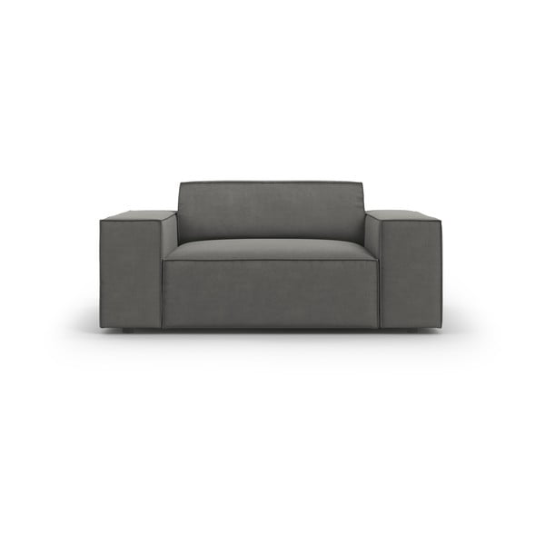 Šedé sametové křeslo Jodie – Micadoni Home-image-3