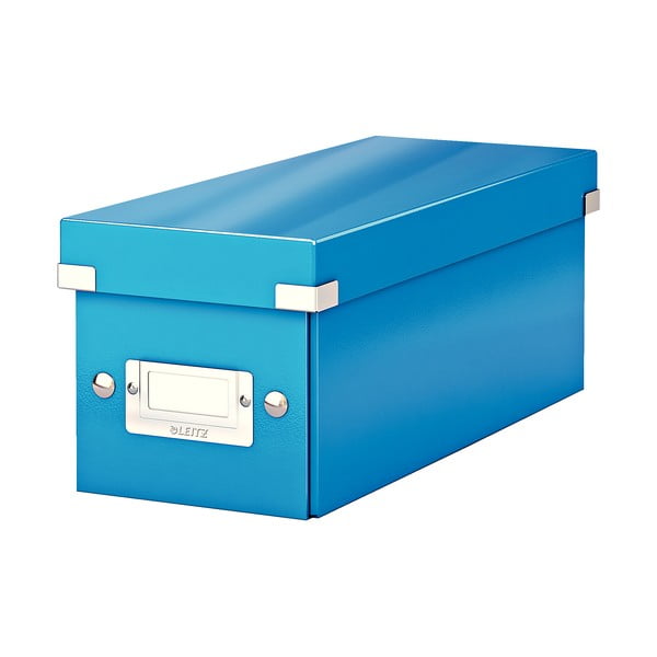 Modrý kartonový úložný box s víkem 14x35x14 cm Click&Store – Leitz