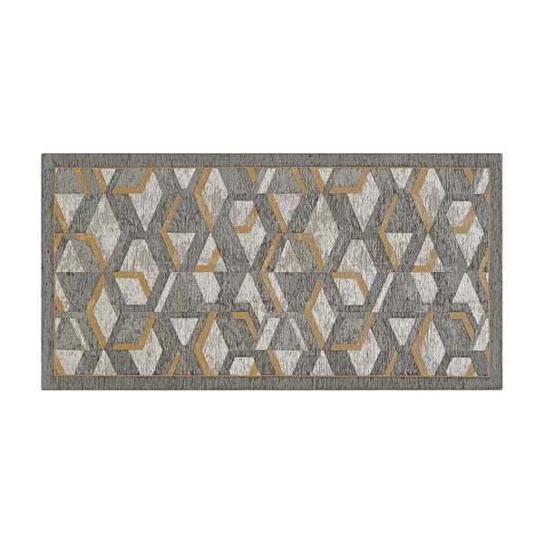 Šedo-zlatý běhoun Floorita Hypnotik, 55 x 190 cm-image-2