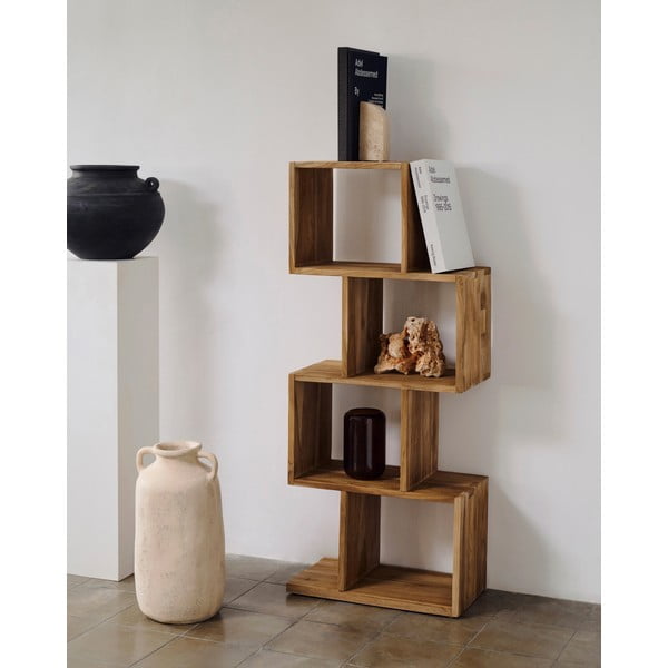 Knihovna z teakového dřeva v přírodní barvě 55x132x30 cm Aroba – Kave Home-image-1