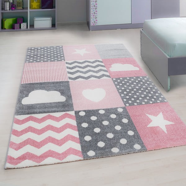 Růžovo-šedý dětský koberec 160x230 cm Kids – Ayyildiz Carpets-image-1