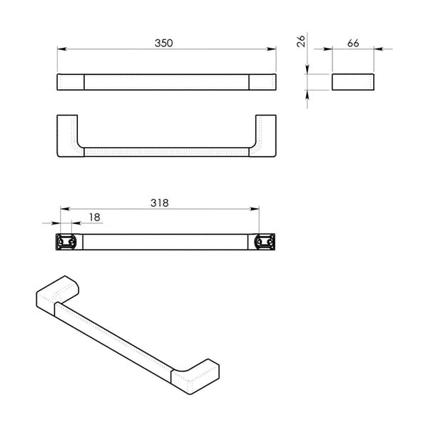 Nástěnný mosazný držák na ručníky ve zlaté barvě Gedy Pirenei – Sapho-image-1