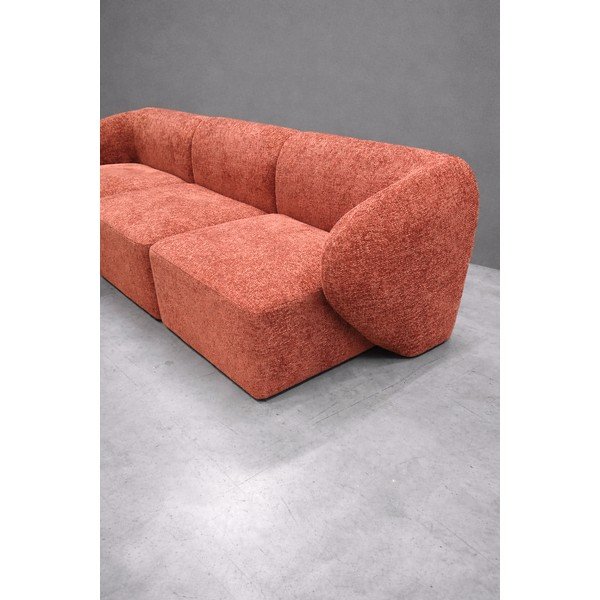 Žinylková rohová pohovka v terakotové barvě (levý roh/s lenoškou) Paolo - II. jakost – Milo Casa-image-3