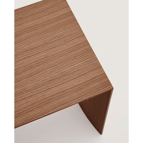 Konferenční stolek v tmavě přírodní barvě v dekoru ořechu 45x90 cm Litto – Kave Home-image-3