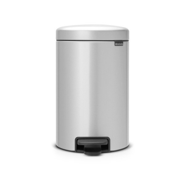 Metalický pedálový odpadkový koš v šedé barvě Brabantia Newicon, 12 l
