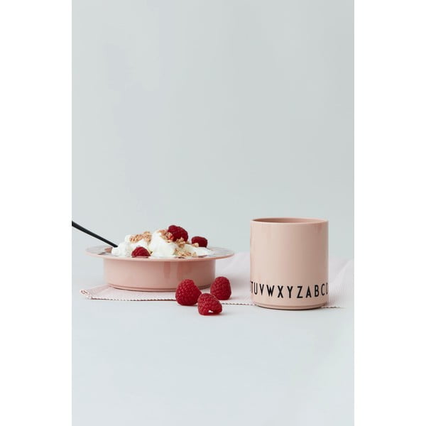 Růžový dětský hrnek Design Letters Eat & Learn-image-1