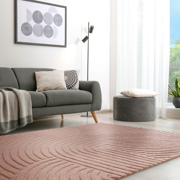 Růžový vlněný koberec 160x230 cm Hague – Asiatic Carpets-image-1