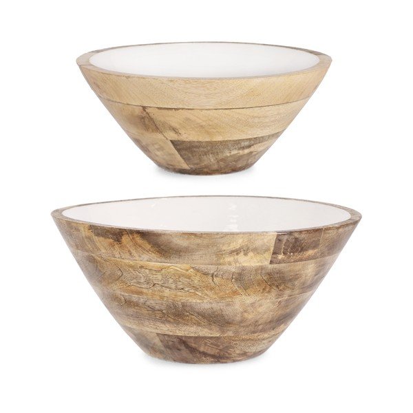 Bílé dřevěné mísy v sadě 2 ks ø 30,5 cm Knossos – Yes Everyday-image-1