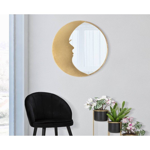 Nástěnné zrcadlo s detaily ve zlaté barvě Mauro Ferretti Moon, ø 72,5 cm-image-2