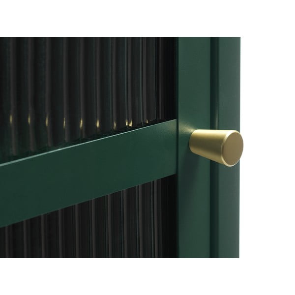 Zelená kovová vitrína Unique Furniture Bronco, výška 160 cm-image-4