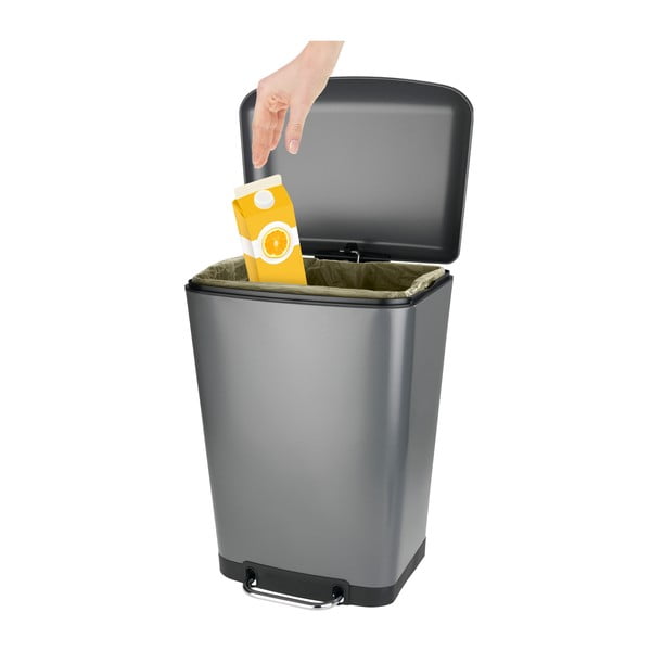 Ocelový pedálový odpadkový koš Wenko, 30 l-image-2