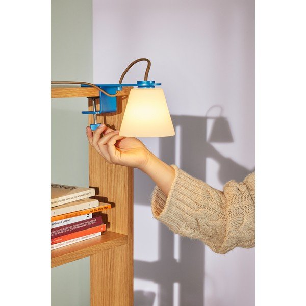 Modrá stolní lampa se skleněným stínidlem (výška 23 cm) Lure – Hübsch-image-2