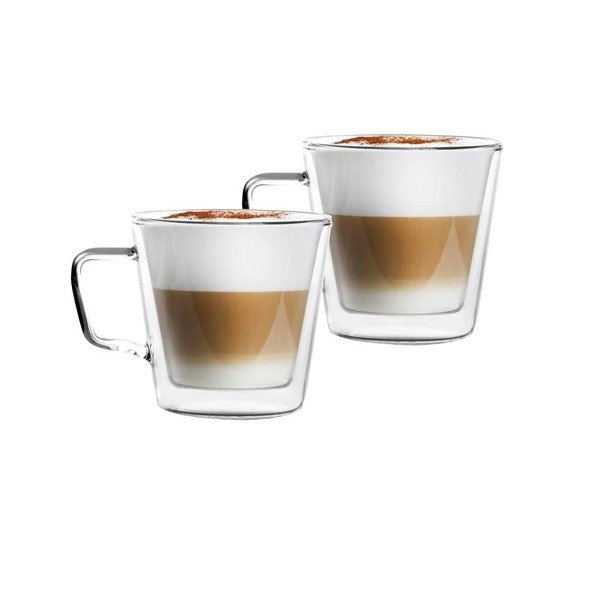 Dvoustěnné skleněné hrnky na cappuccino v sadě 2 ks 350 ml – Vialli Design