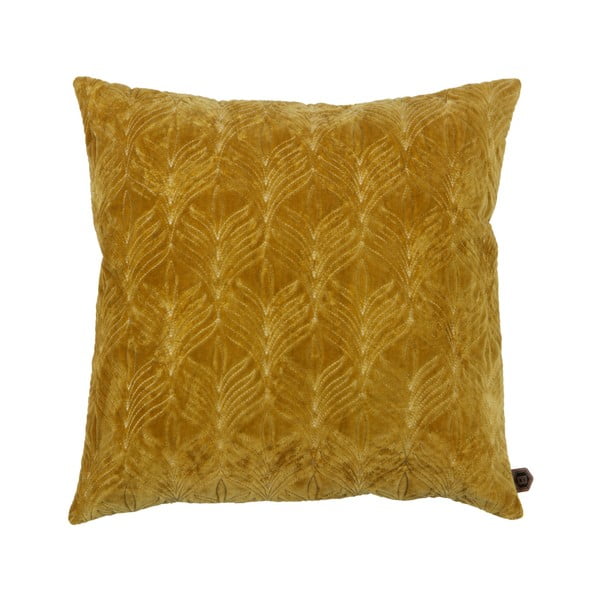 Hořčicově žlutý bavlněný polštář BePureHome, 50 x 50 cm