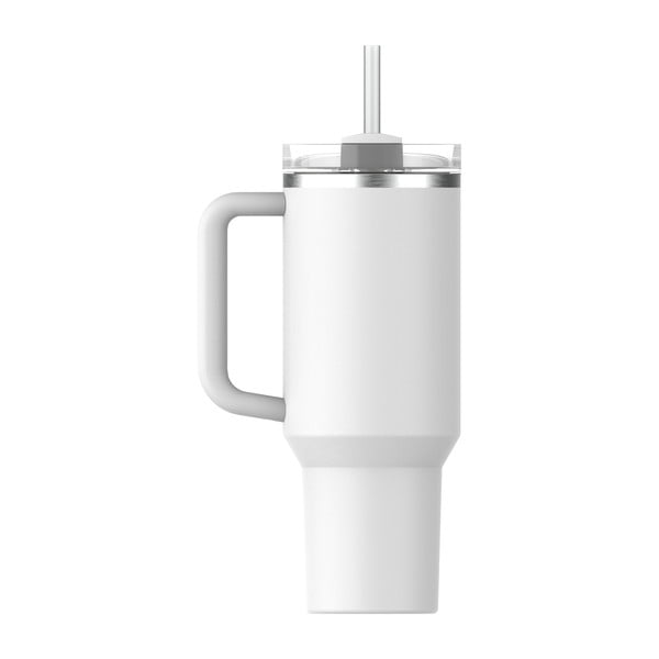 Bílá termoska s brčkem z nerezové oceli 1,18 l Quencher H2.0 FlowState Tumbler Frost – Stanley-image-3