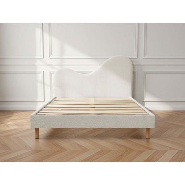 Bílá čalouněná čalouněná dvoulůžková postel s roštem 160x200 cm Celina – Bobochic Paris-image-2