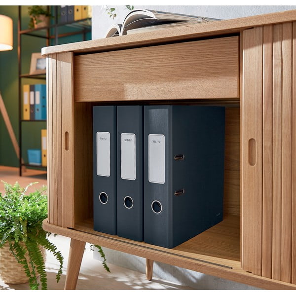 Šedý pákový pořadač s hebkým povrchem Leitz Cosy, A4-image-3