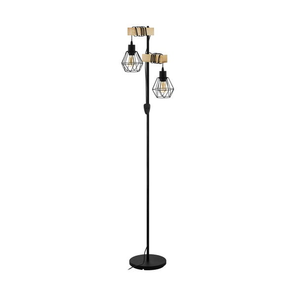 Stojací lampa v černé a přírodní barvě (výška 166,5 cm) TOWNSHEND 5 – EGLO